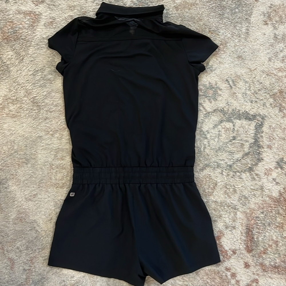 Fabletics - Black Zip-front Romper with mesh top - Picture 8 of 9